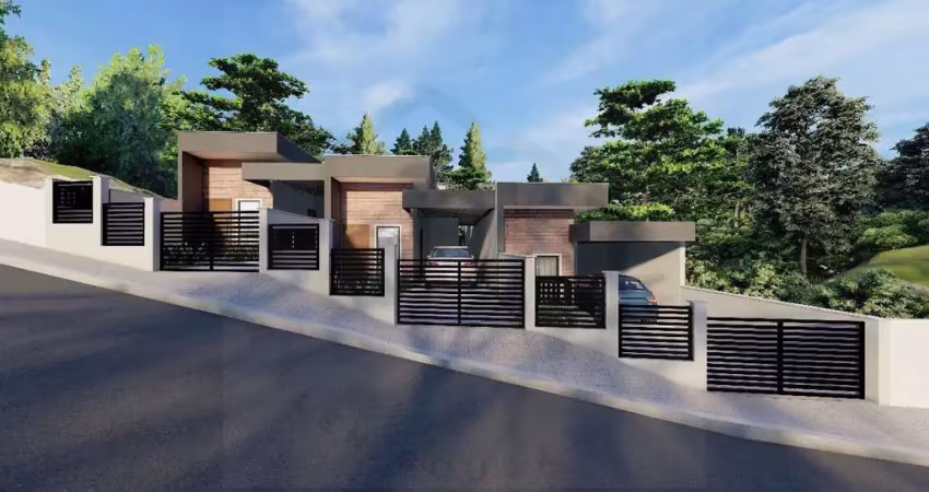 Casa térrea de dois dormitórios moderna, segura e bem localizada