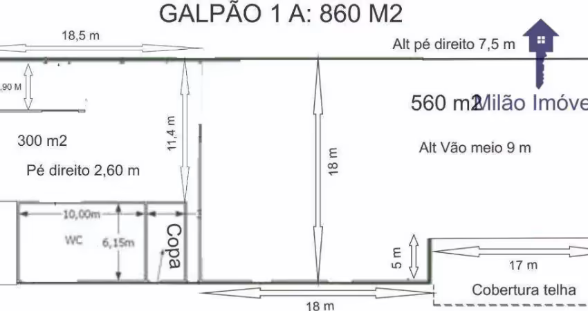 Barracão / Galpão / Depósito com 1 sala para alugar no Briquituba, Alumínio 