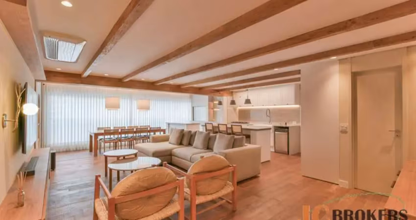 Apartamento mobiliado com 149m² de área útil, 3 suítes, 2 vagas