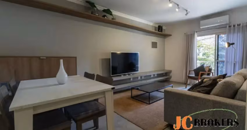 Apartamento com 55 m², 1 dormitório com varanda, sala para dois ambientes, 1 vaga