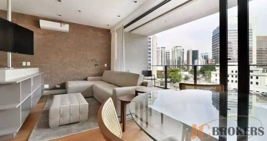 Apartamento mobiliado com 62m² de área útil, 1 dormitório, 2 vagas