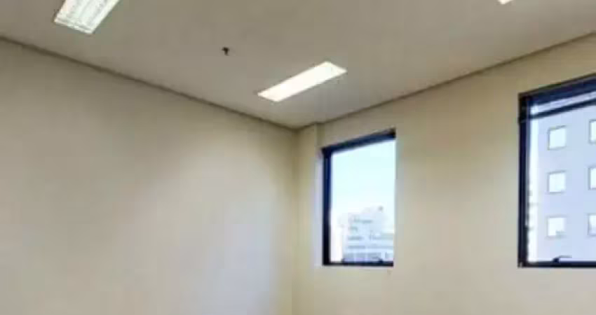 Sala comercial com 33 m², sala aberta com ar condicionado, 1 vaga, andar alto