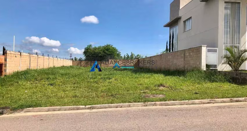 Terreno Plano C/ 597 m², Sem vizinho de frente e fundo, Condomínio Terras de Jundiaí,