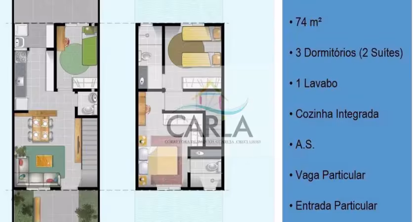 Sobrado com 3 dorms, jardim primavera, guarujá - r$ 350 mil, cod: 661