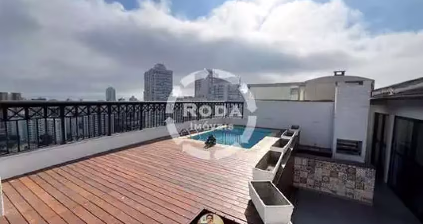 Residencial Pentágono: Cobertura de Luxo de 2 Quartos na Ponta da Praia, Santos-SP - 213m², 2 Suítes, 3 Salas, 3 Banheiros, 2 Vagas de Garagem!