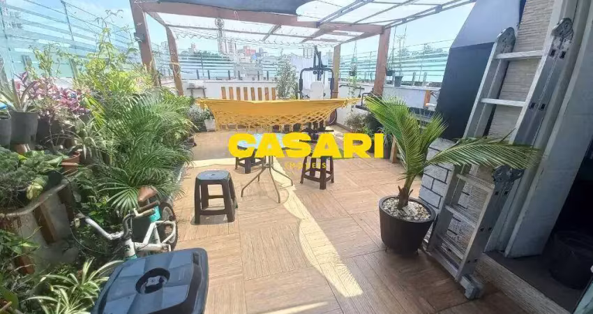 Cobertura com 3 dormitórios à venda na vila bastos – santo andré/sp, 136 m² com 2 vagas e ótimo acabamento