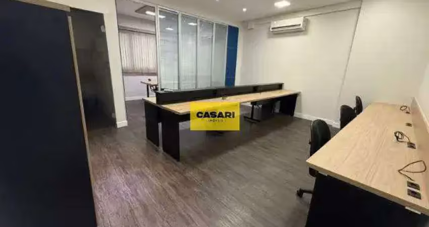 Sala comercial 39m² para alugar no centro de são bernardo – mobiliada, com sala de reunião