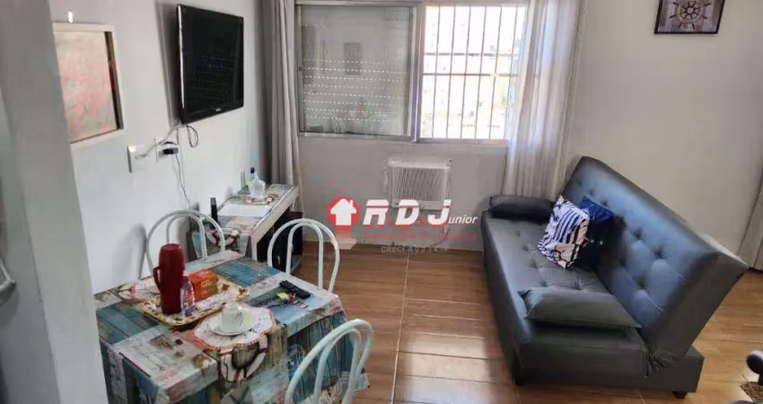 Apartamento com 1 dormitório, 33 m² - venda por r$ 329.000,00 ou aluguel por r$ 3.414,00/mês - aparecida - santos/sp
