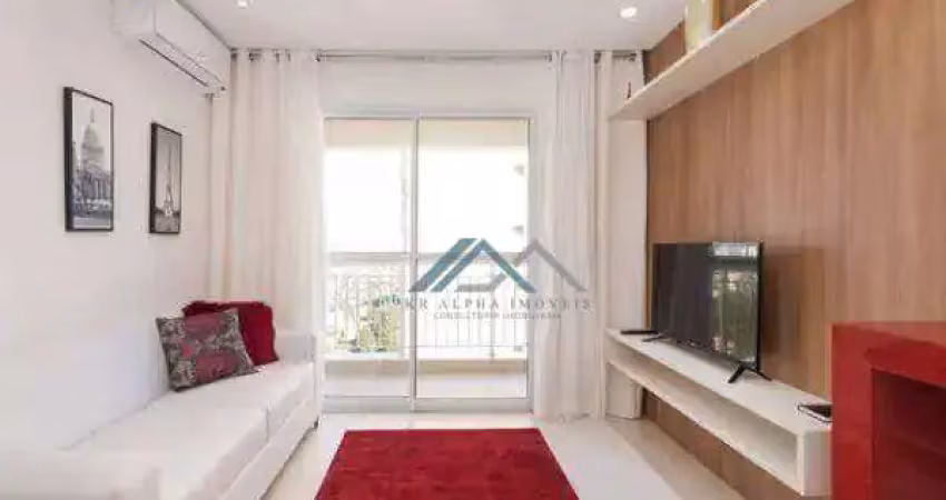 Apartamento mobiliado com 1 dormitório, 50 m² - venda por r$ 680.000 ou aluguel por r$ 4.999/mês - edifício hit - barueri/sp