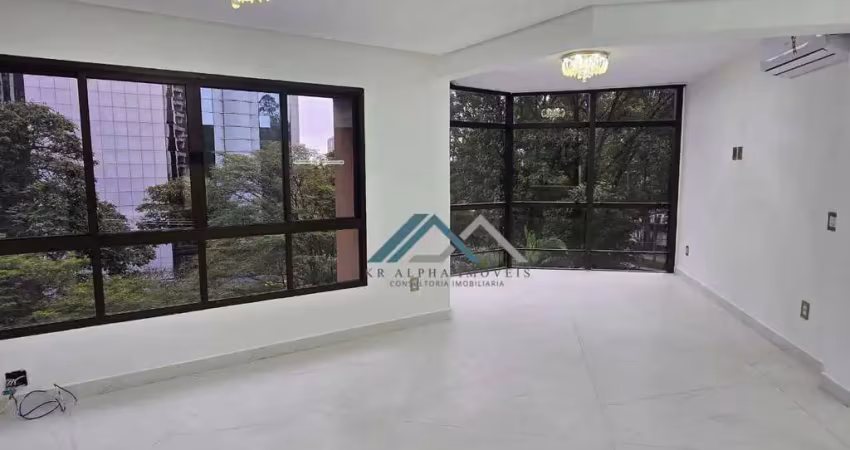 Apartamento semimobiliado com 3 dormitórios, sendo 1 suíte para alugar, 130 m² por r$ 13.000/mês - edifício alphama - barueri/sp