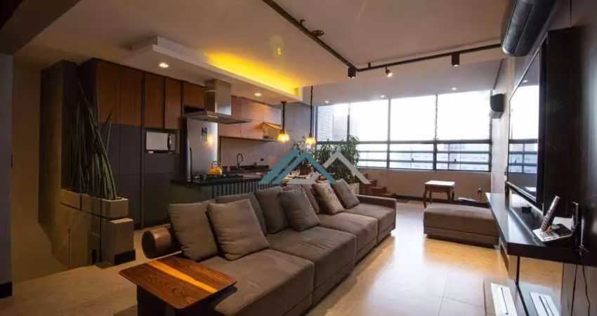 Cobertura duplex mobiliada com 2 dormitórios, sendo 1 suíte para alugar, 125 m² por r$ 23.000/mês - edifício le bouganville - barueri/sp