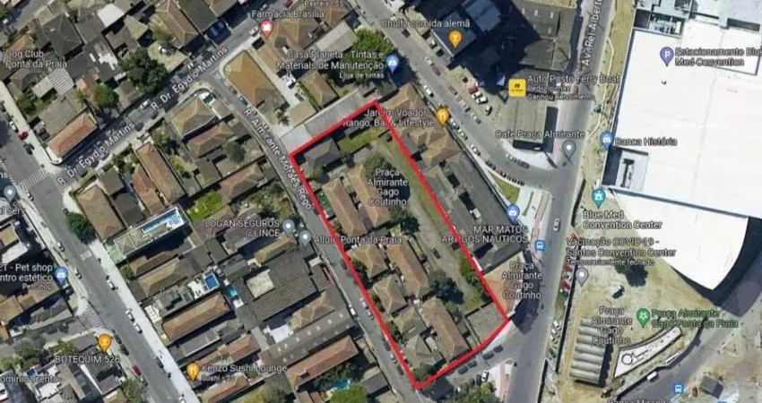 380 mil + iptu. terreno para locação em santos-sp, na ponta da praia, com 4.565,13 m² de área!