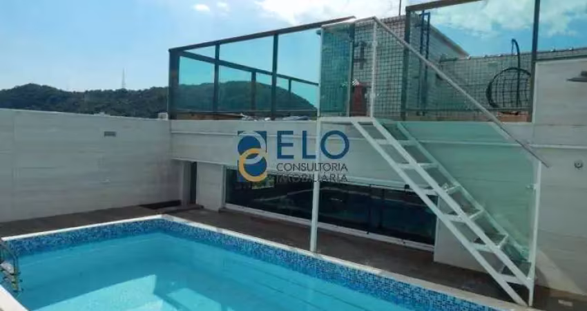 Cobertura à venda em são vicente-sp, vila valença: 1 quarto, 1 suíte, 1 sala, 2 banheiros, 1 vaga de garagem, 110m². imperdível! 320 mil