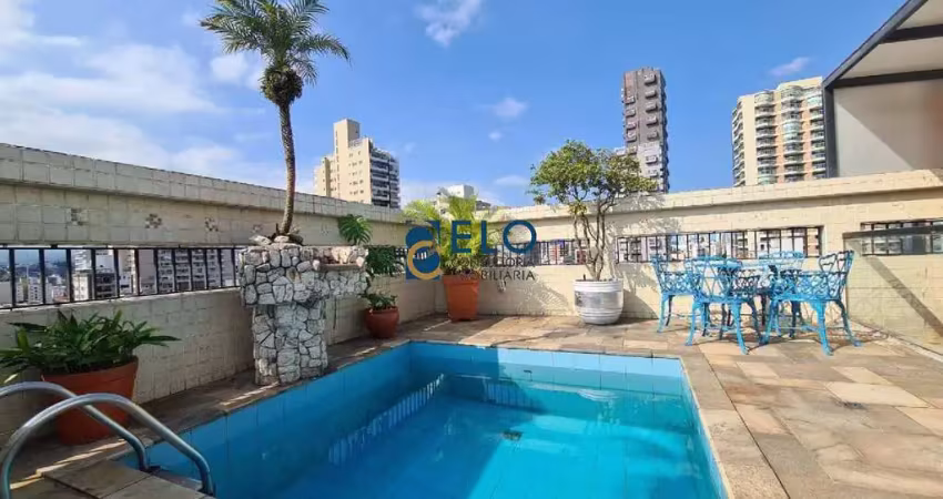1,350 milhao. cobertura de luxo na pompéia, santos-sp: 3 quartos, 1 suíte, 2 salas, 4 banheiros, 5 vagas, 342m² de pura sofisticação!