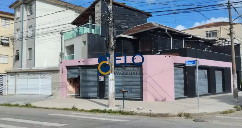 Loja comercial para locação em santos-sp, bairro marapé: 3 salas, 3 banheiros, 225m² de área.
