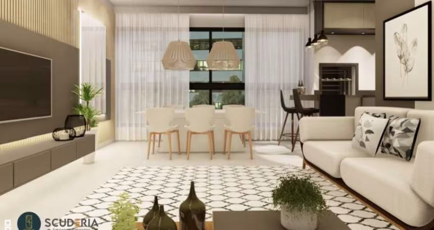 Apartamento de 2 quartos e 2 suítes em Itajuba, Barra Velha-SC: 103m², 3 salas, 2 banheiros, 2 vagas de garagem.