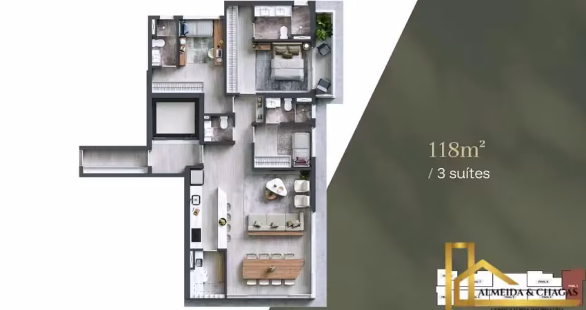 Apartamento com 3 quartos à venda na Alameda Washington, 879, Alphagran Alphaville, Barueri