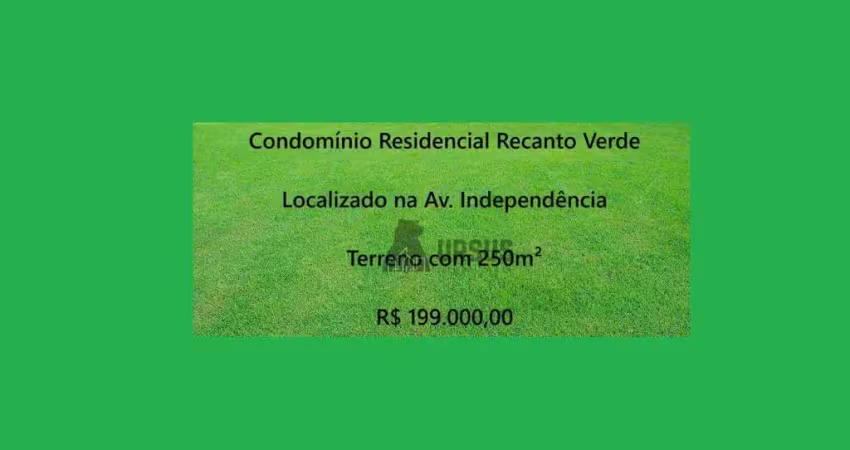 Terreno condomínio residencial recanto verde, independência - taubaté sp