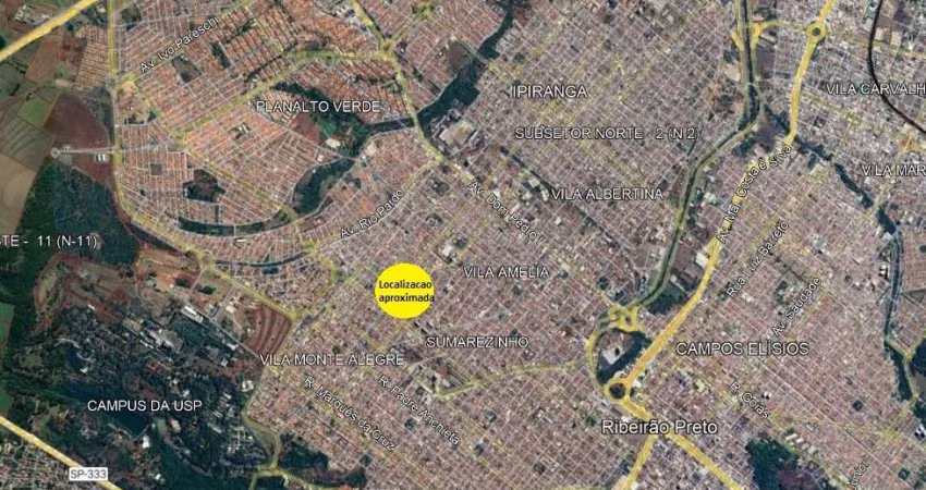 Excelente area para venda com 3.714,83 m2 em Ribeirão Preto-SP próxima a USP no Sumarezinho, ideal para incorporação, somente venda sem parceria