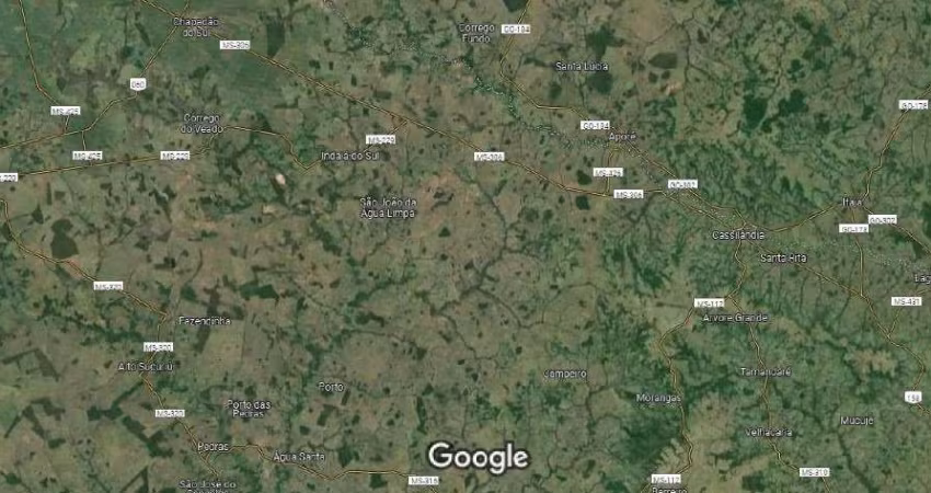 Fazenda dupla aptidão para venda na região de Cassilandia-MS com 702 alqueires, planta laranja e soja, rica em agua