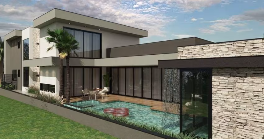 Maravilhoso sobrado novo altíssimo padrão para venda no charmoso Condominio Guaporé 1, 4 suites, piscina, gourmet, completa em 450 m2 de area construi