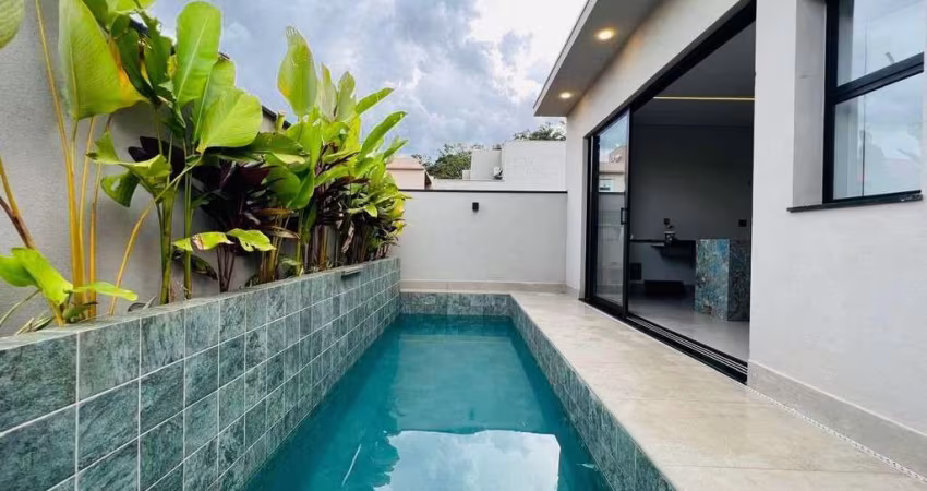 Linda casa nova para venda no Condomínio Terras de San Gabriel, em Bonfim Paulista, 3 suites, gourmet e piscina em 252 m2 de área total, lazer no cond