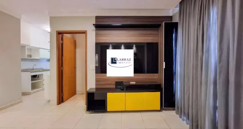Lindo apartamento semi mobiliado para locação no jd botanico, ed. monte sinai, 1 suite, varanda, 45 m2 privativos, portaria 24h