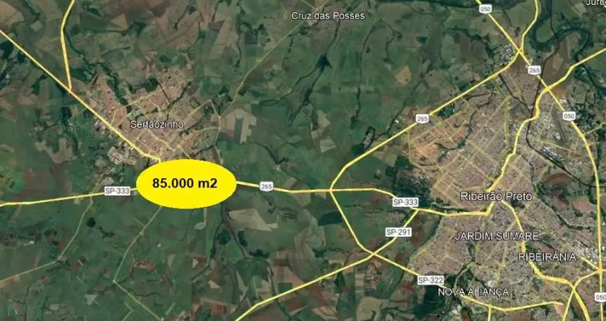 Excelente area para venda no distrito industrial de sertãozinho-sp, as margens da rod. atilio balbo com 85.000 m2 de area total