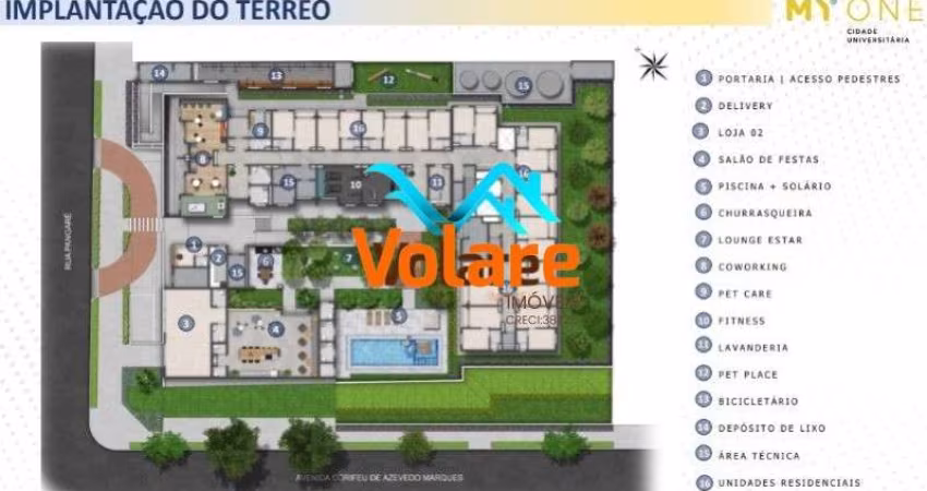 Apartamento para locação na Vila Lageado,  Próximo portão 3 USP São Paulo-SP: 1 quarto, 1 sala, 1 banheiro e 24m² de área. Venha conferir!