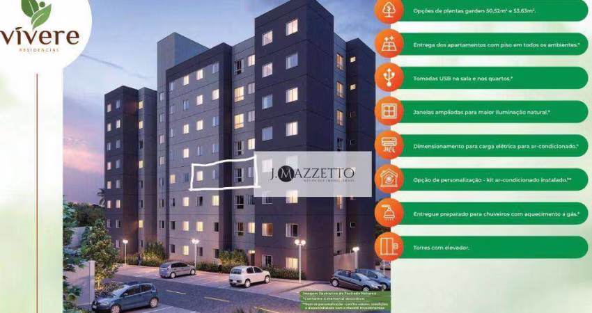 Apartamento com 2 dormitórios à venda, 48 m² por R$ 350.000,00 - Parque Buru - Indaiatuba/SP