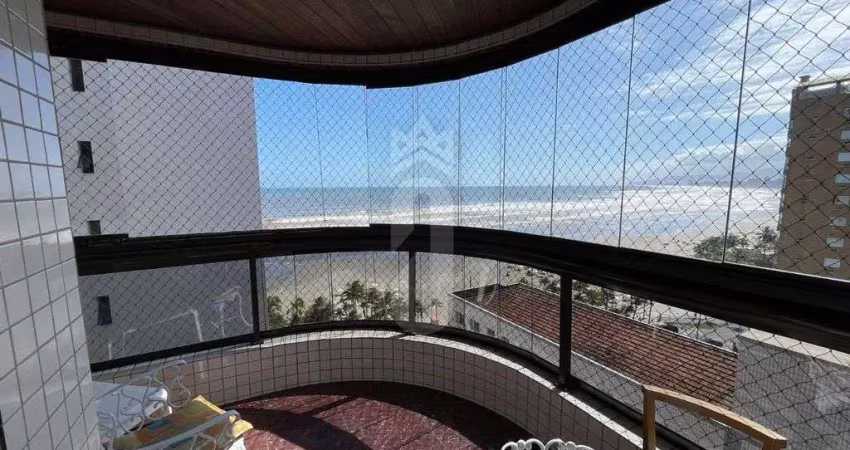 Apartamento vista mar mobiliado 3 dormitórios 120m² - forte, praia grande/sp