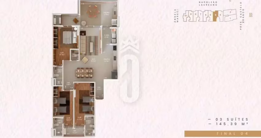 Apartamento frente mar alto padrão 3 suítes 145m² - tupi, praia grande/sp