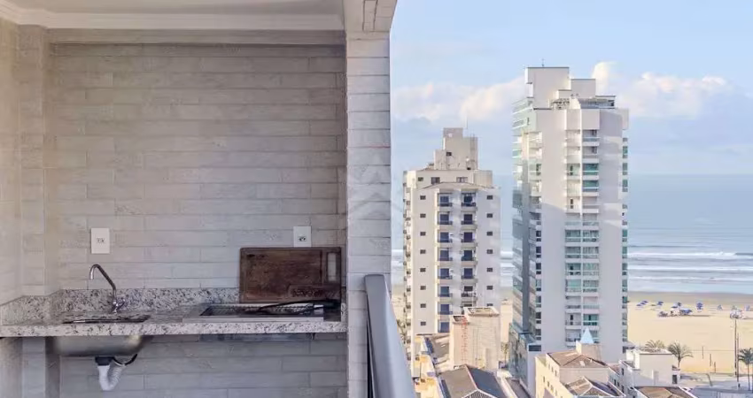 Apartamento vista mar à venda em praia grande 1 quarto 1 suíte na guilhermina