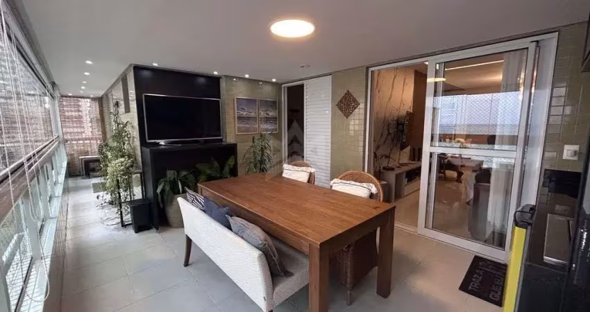 Apartamento de alto padrão canto do forte praia grande 3 suítes vista para o mar