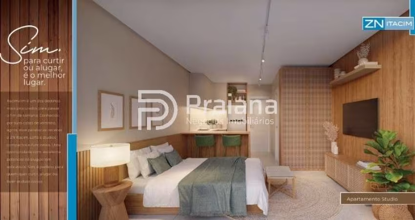 Apartamento à venda em Itacimirim, Camaçari-BA: 1 quarto, 1 banheiro, 1 vaga de garagem, 25,88 m² de área.
