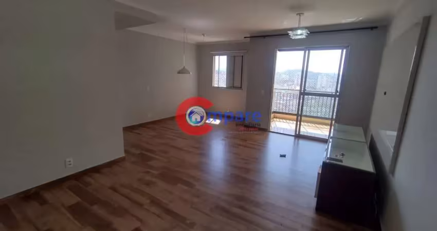 Apartamento para locação no flex guarulhos – 76 m² com 3 dormitórios, suíte, varanda envidraçada e