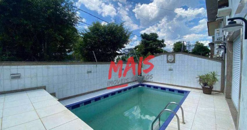Sobrado de esquina, com piscina e 4 quartos, 277 m² - Aparecida - Santos/SP
