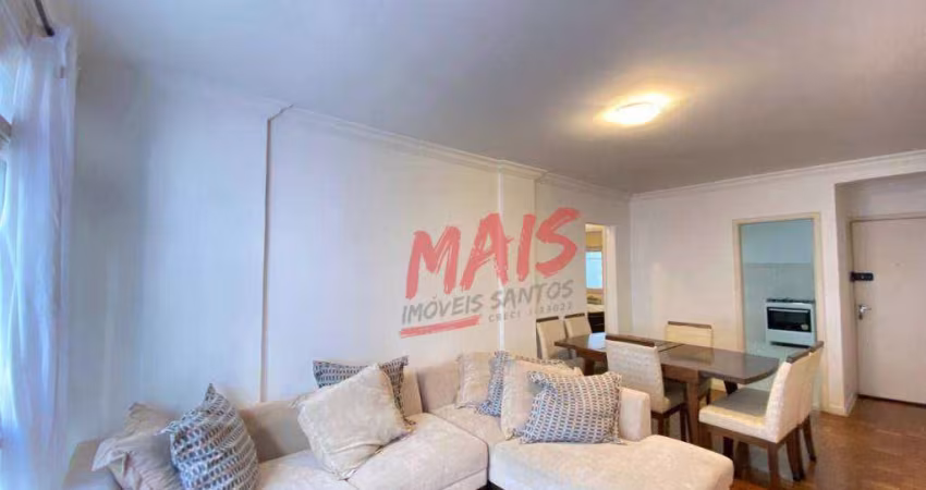 Apartamento próximo da praia, mobiliado, 2 quartos, para alugar, 85 m² - Boqueirão - Santos/SP