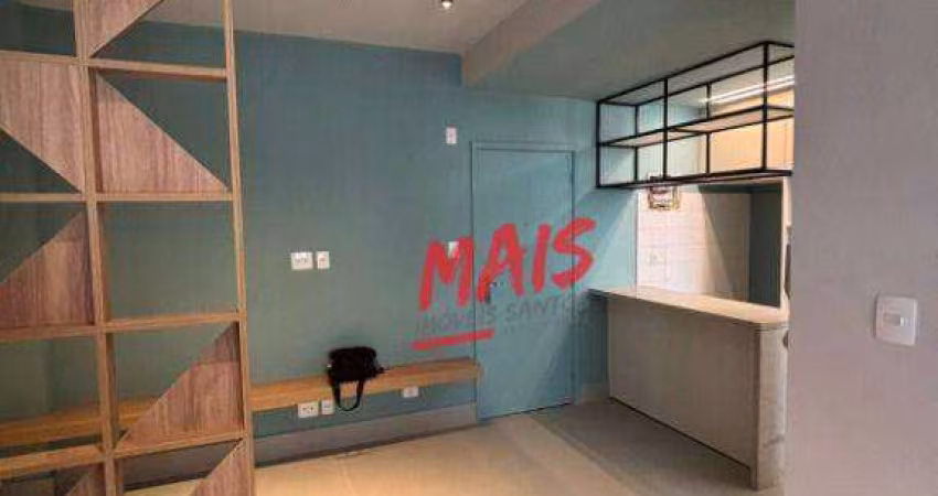 Studio quadra da praia, todo reformado, à venda, 38 m² - Aparecida - Santos/SP