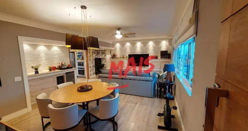 Apartamento com 3 dormitórios à venda, 131 m²  - gonzaga - santos/sp