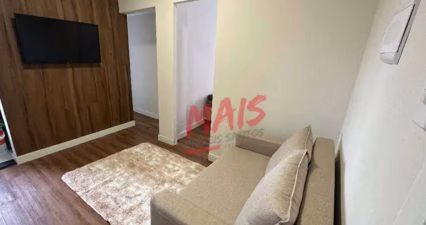 Apartamento com 2 dormitórios  à venda, 43 m² por r$ 420.000 - embaré - santos/sp