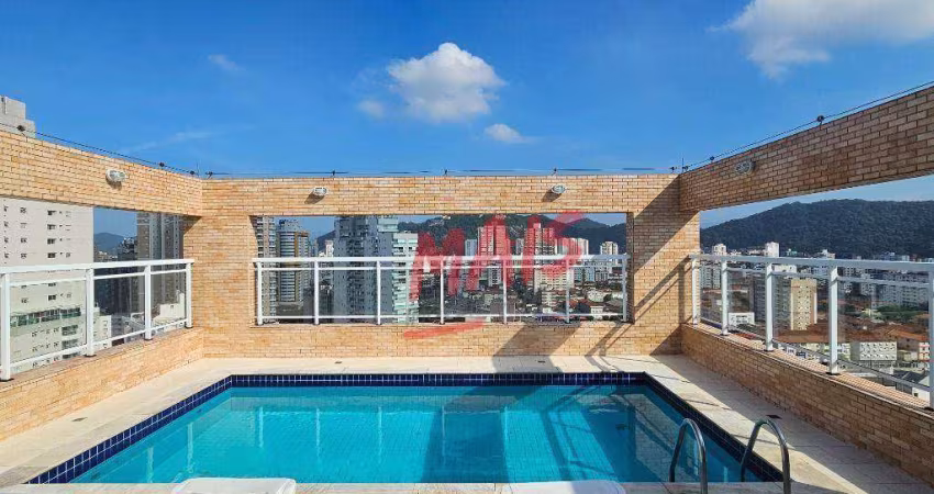 Apartamento com lazer, mobiliado, 1 quarto, garagem demarcada, para alugar, 50m² - Gonzaga - Santos/SP
