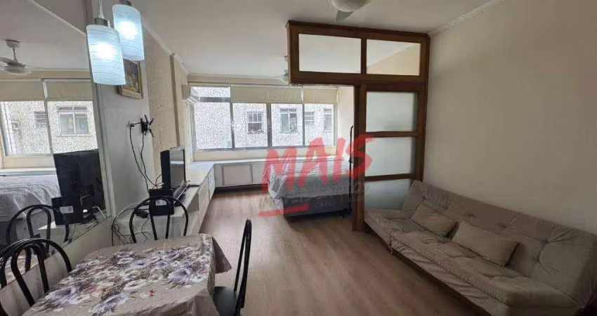 Sala living para alugar, 49 m² - boqueirão - santos/sp