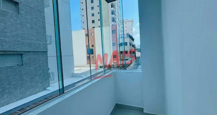 Apartamento com 1 dormitório à venda, 56 m²  - josé menino - santos/sp