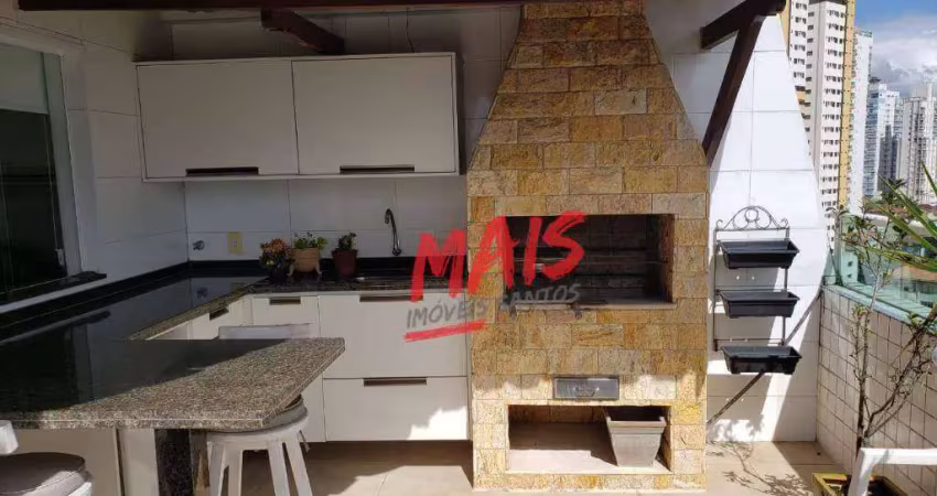 Cobertura duplex,  2 quadras da praia , Gonzaga  - 277 metros piscina e churrasqueiraa