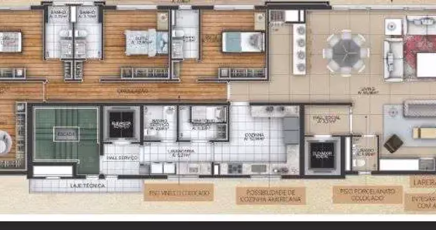 Aparamento - 256m² com 4 suítes e 4 vagas de garagem no VIVACE Moinhos - bairro Moinhos de Vento.