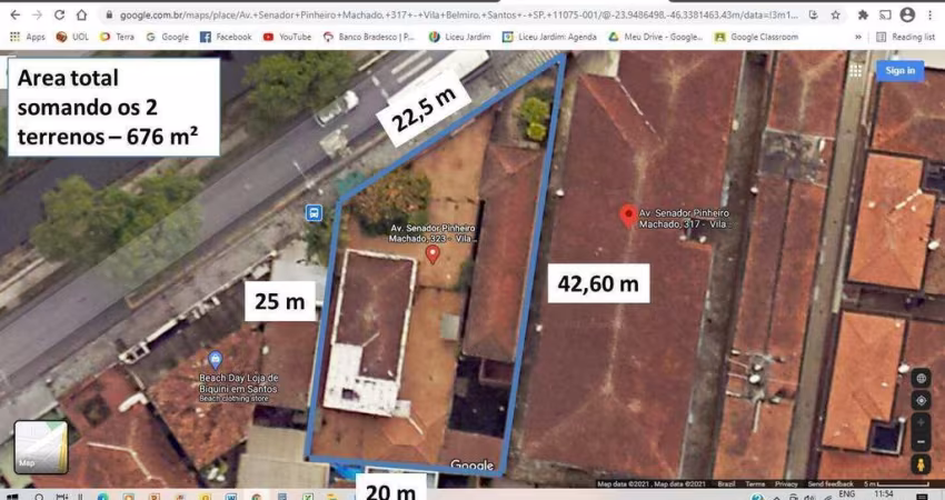 TERRENO EM SANTOS CANAL 1 PRÓXIMO A PORTUGUESA SANTISTA OPORTUNIDADE