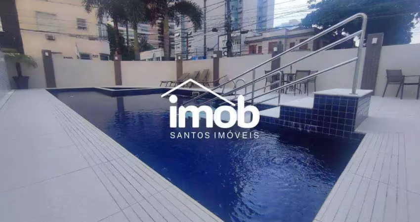 Apartamento novo no embaré, 2 quartos (2 suítes - 3a. reversível), à venda, lazer completo, vaga demarcada, próximo da praia