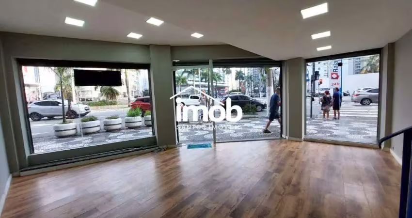 Loja térrea para alugar com mezanino, 55 m², praça da independência - gonzaga, santos/sp