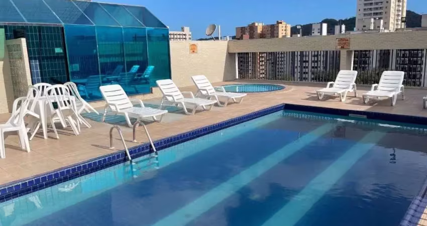 Flat no centro de são vicente, 1 quarto, piscina, 1 vaga, 32 m2